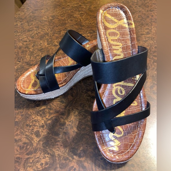Sam Edelman wedge sandal in in black - size 10 - Picture 2 of 8